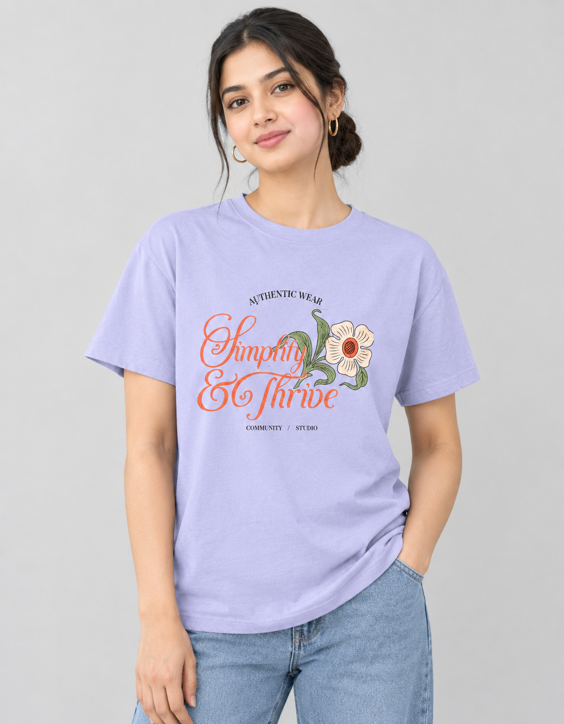 Simplify & Thrive | Premium Floral T-Shirt