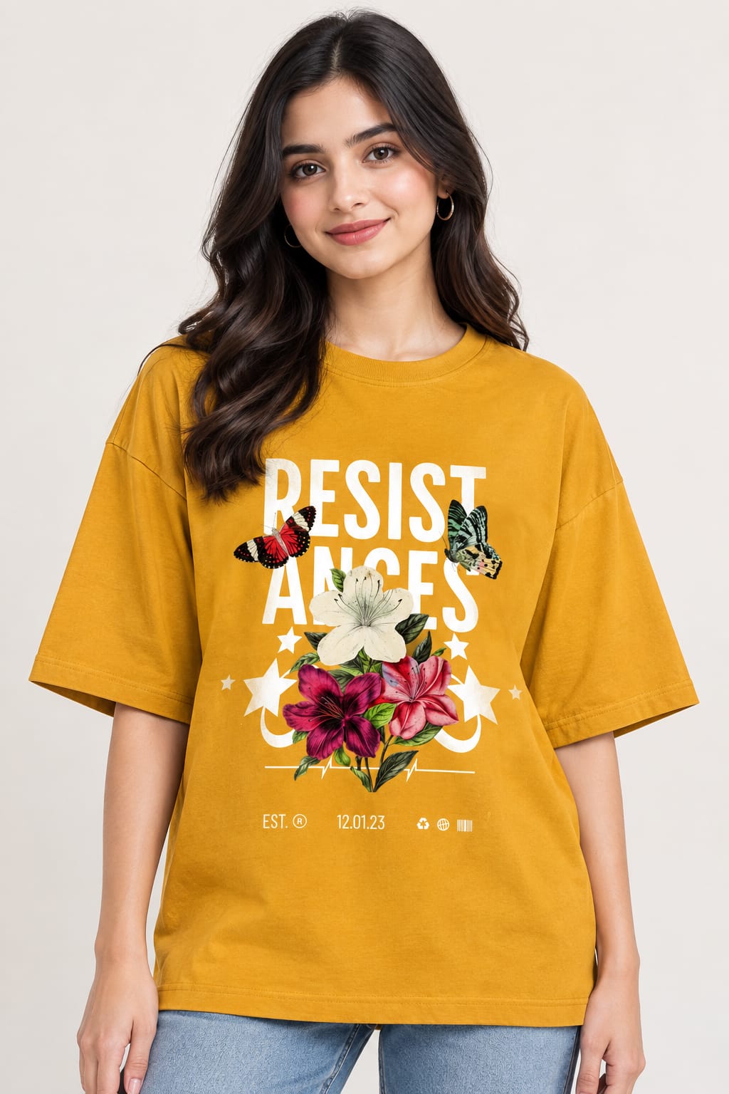 Resist the Hate | Floral Statement T-Shirt