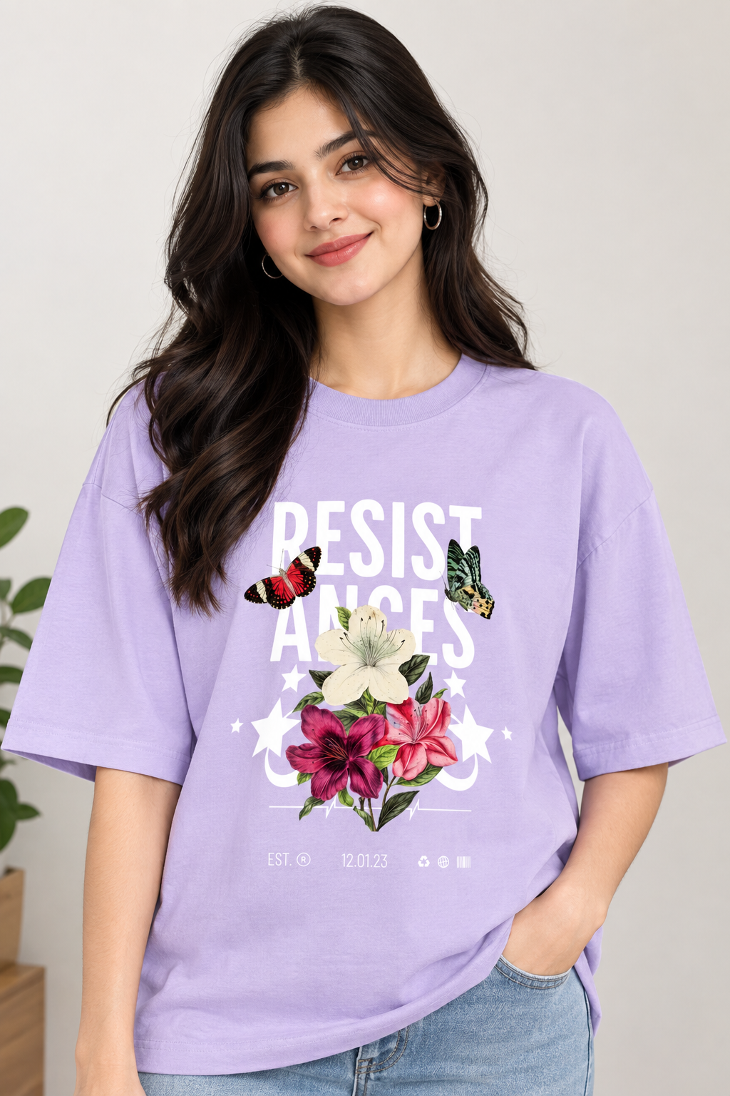 Resist the Hate | Floral Statement T-Shirt